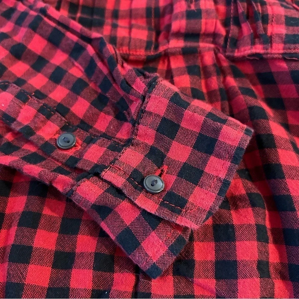 Girls RALPH LAUREN Red Plaid Cotton Top